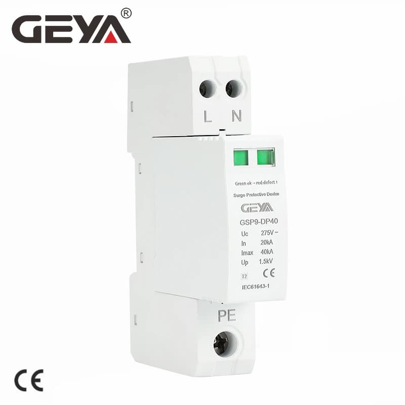 GEYA GSP9 1P + N 18mm SPD 20 ~ 40KA Protection contre les surtensions Protection contre les éclairs dispositif de parafoudre basse tension DP40 2P AC275V SPD