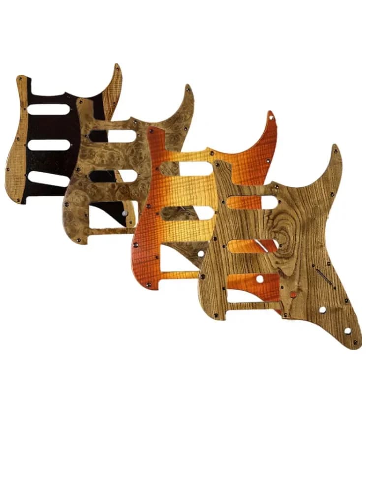 Plaque de protection pour guitare électrique Strat, en bois massif, fabriquée à la main, avec 11 trous, pièces et accessoires de rechange pour guitare.