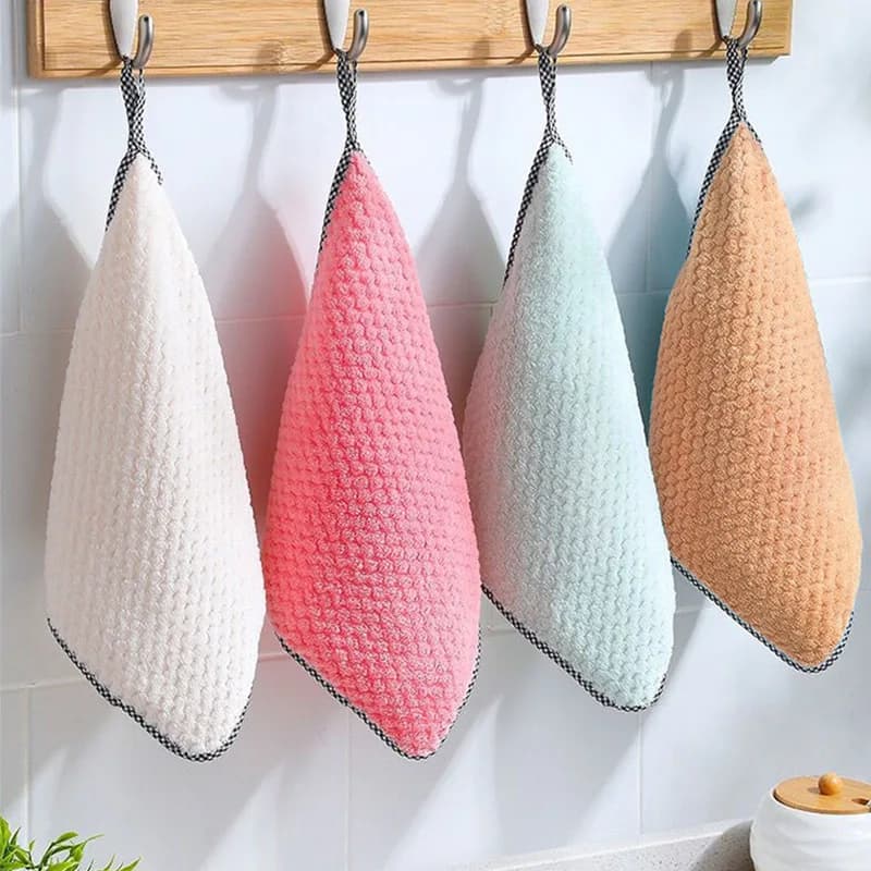 Chiffons de cuisine absorbants et épais, anti-graisse, pour le nettoyage des tables, faciles à laver, torchons de cuisine, lingettes de nettoyage, tampons à récurer
