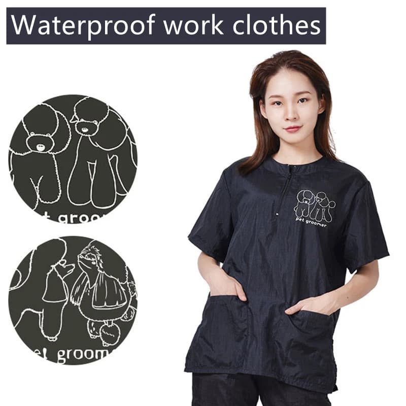 Vêtements de travail imperméables pour toilettage d'animaux, uniformes de toilettage pour chiens, vêtements anti-adhérents pour la toilettage des animaux, blouse de magasin d'animaux, tenue de travail