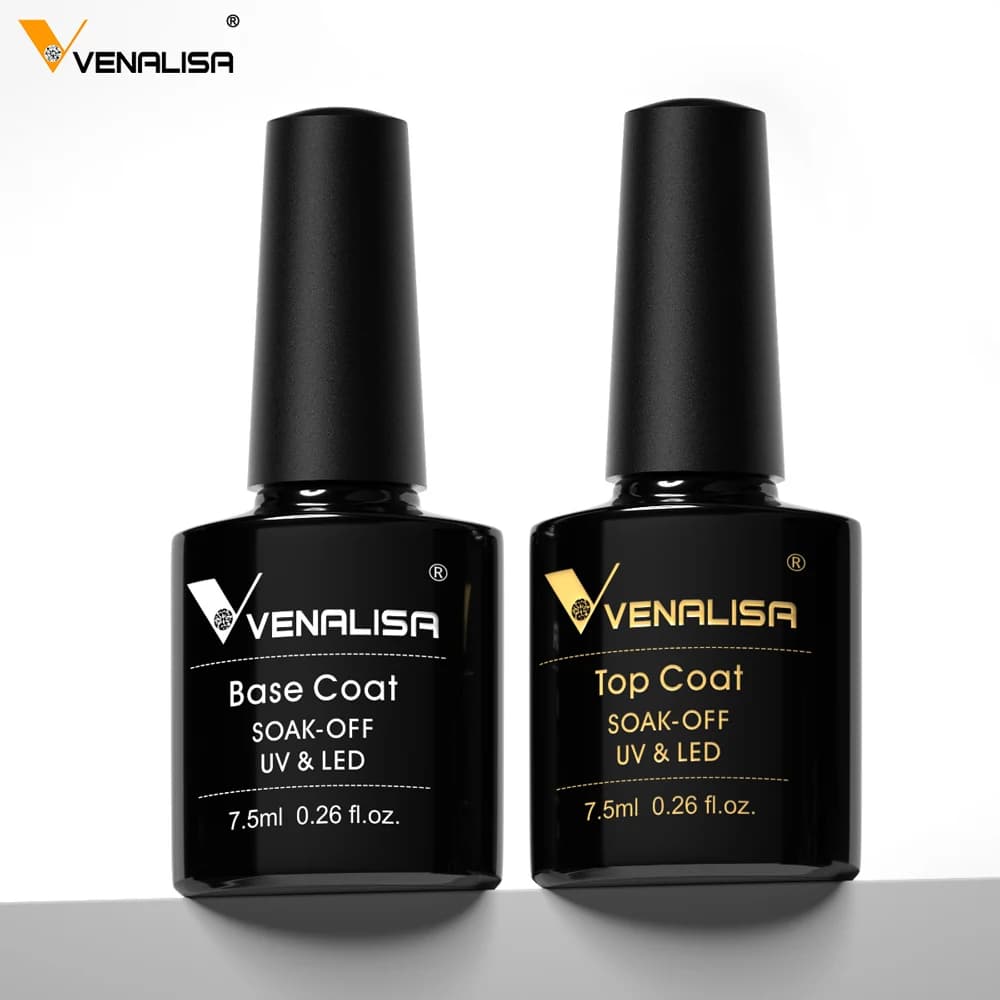 2 pièces * 7.5ml Venalisa couleur nue Gel Base Nowipe couche de finition tremper UV LED Gel vernis à ongles cosmétiques Nail Art manucure vernis à ongles