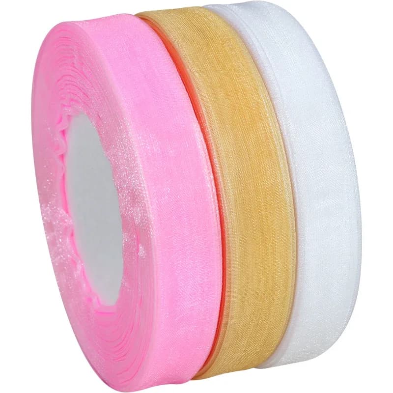 Rubans en organza 15mm, 45 mètres/rouleau, pour emballage cadeau, pour maison, fête de mariage, noël, matériel de bricolage, 1 pièce