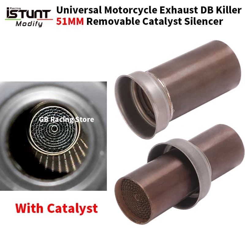 DB Killer Amovible Universel 50,8 mm pour Moto, Silencieux Catalytique en Maille, Amortisseur d'Échappement, pour Moto et Dirt Bike