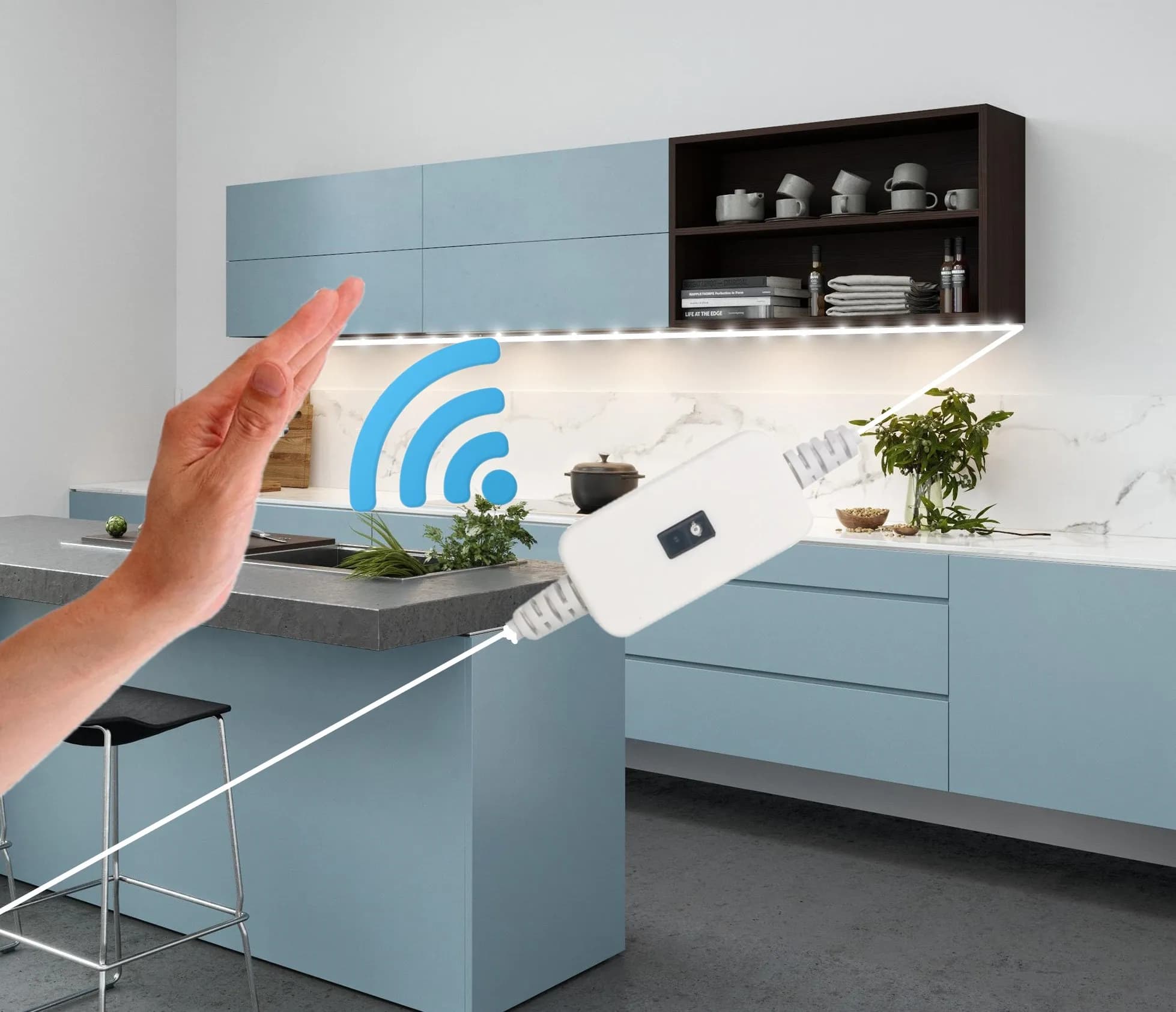 DC 5V capteur de balayage manuel bandes LED ruban Flexible câble USB ruban alimenté ruban Diode lumières LED 1- 5M pour lampe d'armoire de cuisine