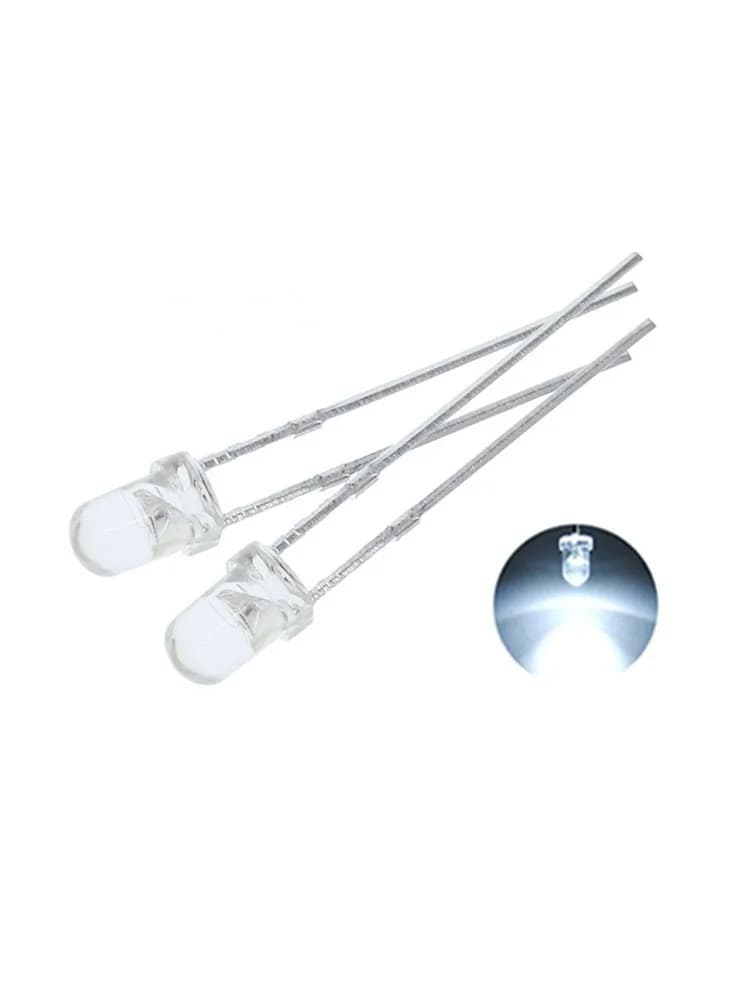 WieshammKit-Diode électroluminescente, LED ronde, ultra lumineuse, eau claire, vert, jaune, bleu, blanc, rouge, 5 couleurs, F3, 3mm, 500 pièces par lot