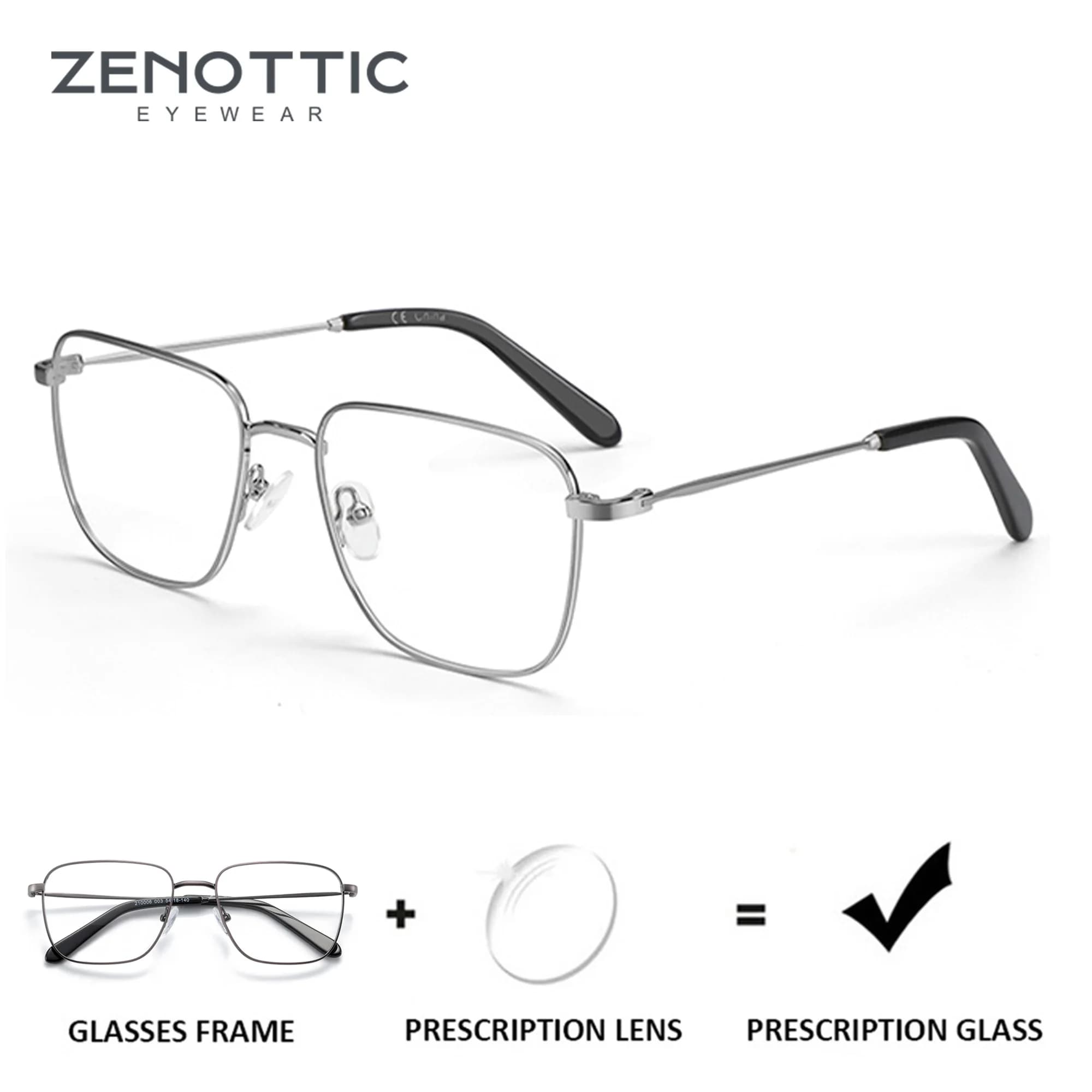 ZENOTTIC carré lunettes de Prescription hommes mode myopie lunettes progressives femmes optique Anti rayon bleu lunettes photochromiques