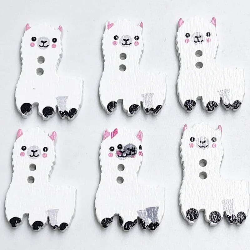 Lèvent en bois mélangés pour scrapbooking, artisanat de mouton, appliques de couture, 25mm, WB772, 50 pièces, 100 pièces