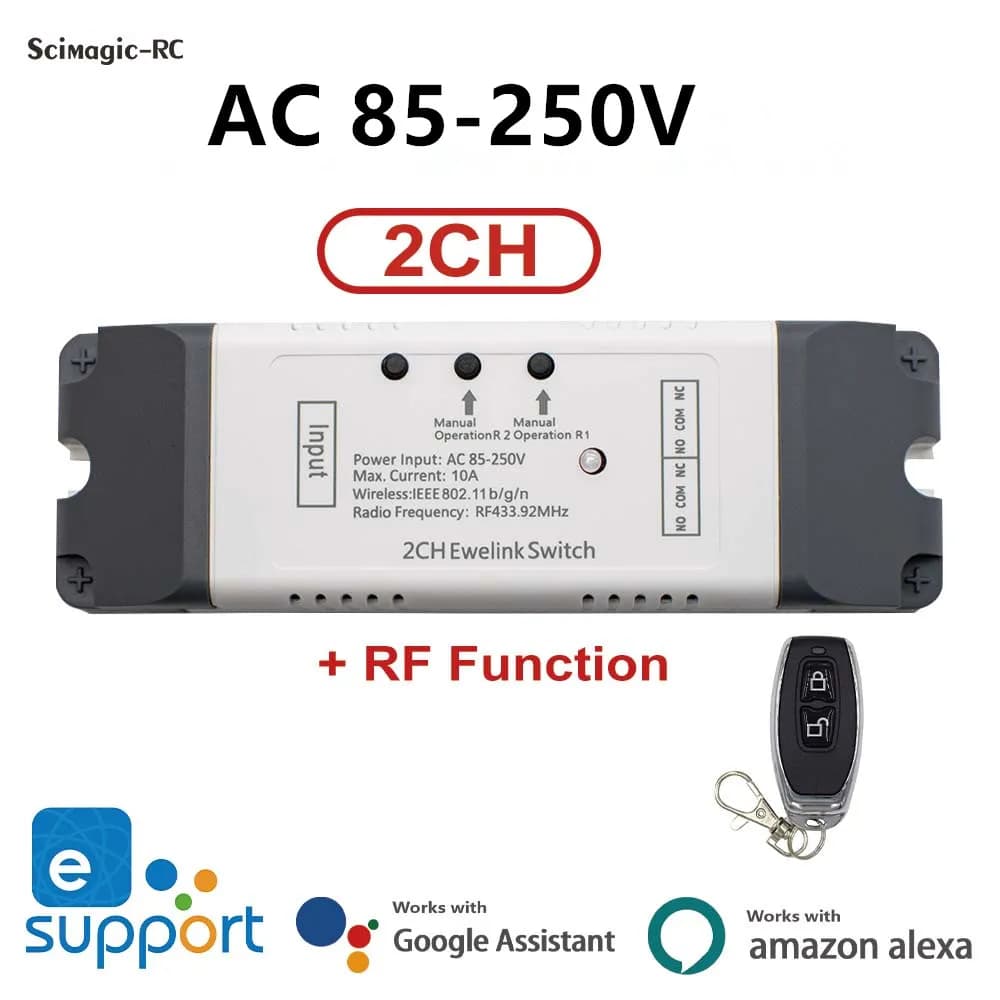 EWeLink commutateur intelligent 2 canaux Wifi relais interrupteur de porte roulante DC5V 12V 24V 32V 220v moteur rideau interrupteur pouce autobloquant