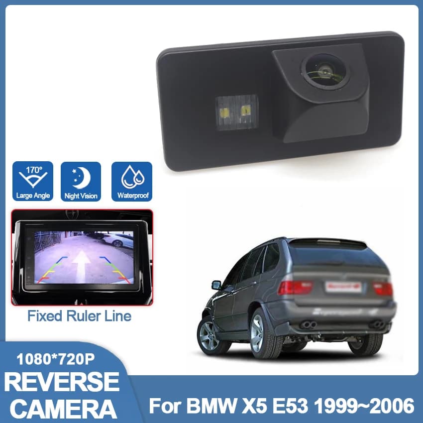 Vision nocturne HD pour BMW X5 E53 1999 2000 2001 2002 2003 2004 2005 2006, caméra de recul pour véhicule, haute qualité RCA