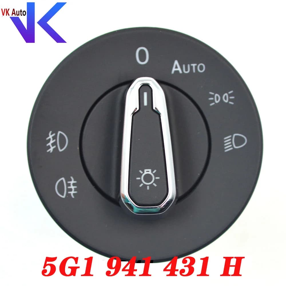 Interrupteur de commande de phare automatique chromé, pour VW Jetta A7 Vento Passat Bora 2019 2020 2021