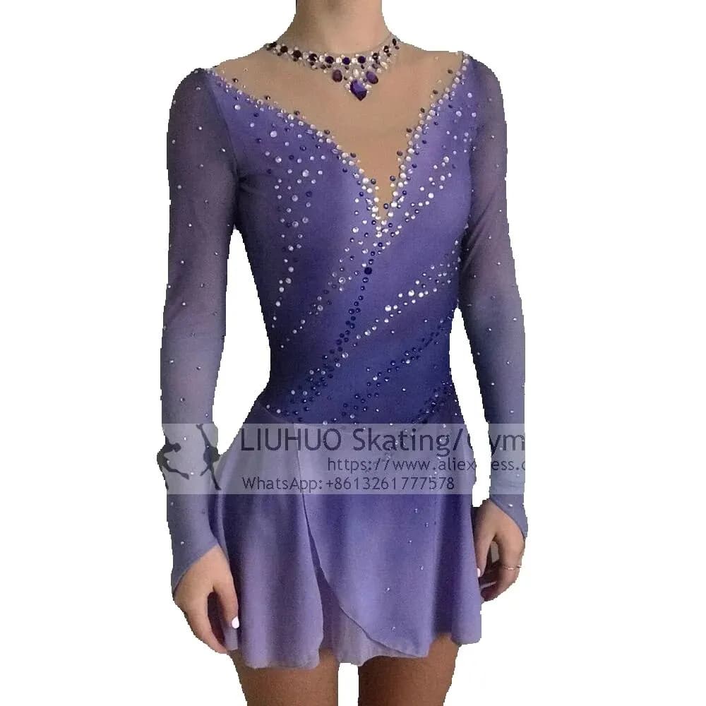 Robe de patinage sur glace femmes filles ballet compétition latine adolescents robe de patinage femme dancewear robe de patinage BD1162