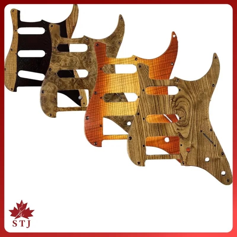 Plaque de protection pour guitare électrique Strat, en bois massif, fabriquée à la main, avec 11 trous, pièces et accessoires de rechange pour guitare.