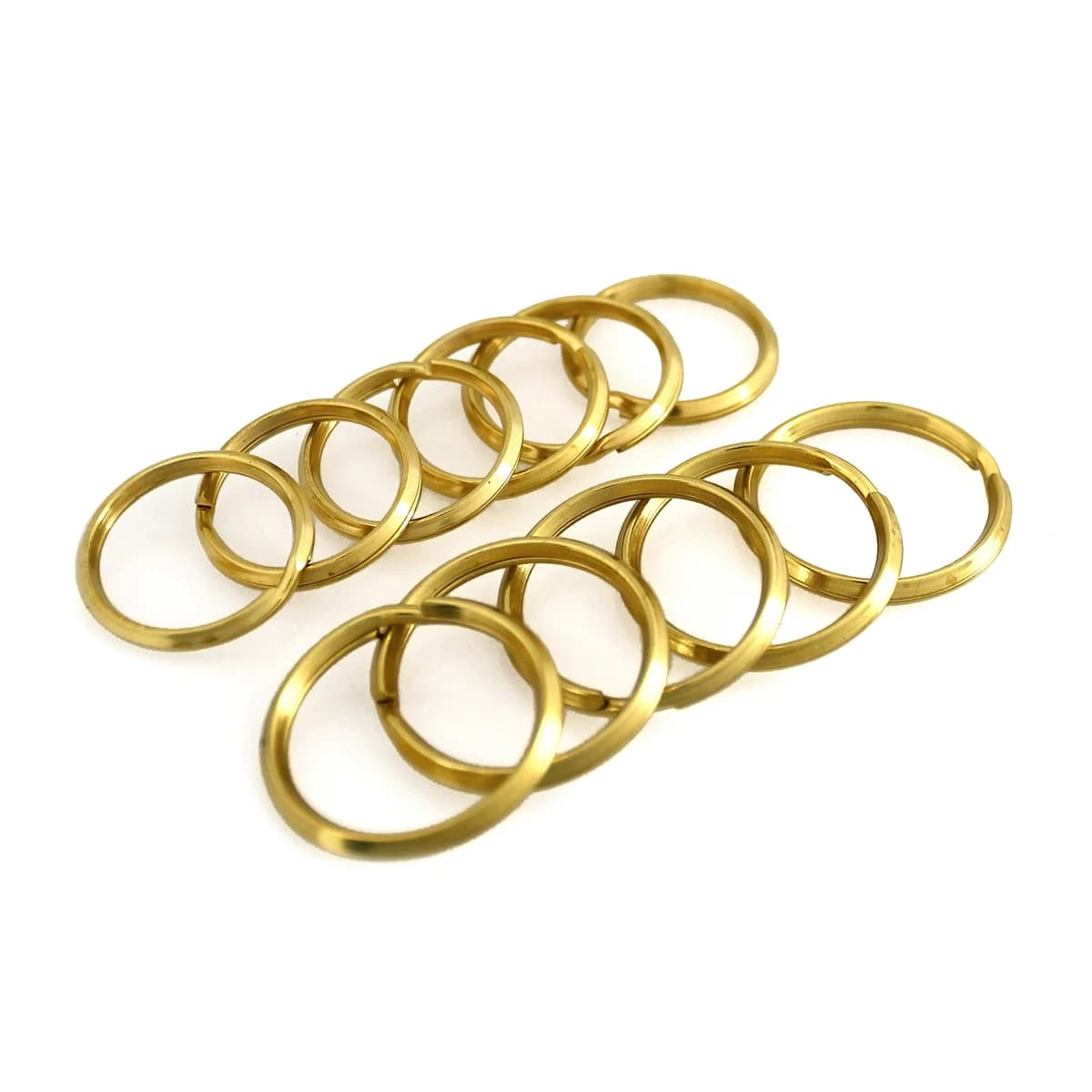 Porte-clés à anneaux fendus en laiton massif, 5 pièces, Double boucle, anneaux de saut, connecteur de porte-clés, accessoires de quincaillerie de bricolage