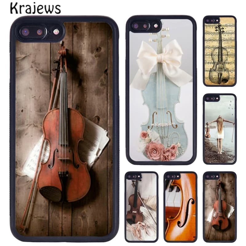 Krajews-Coque de téléphone à motif de violon Cool Music, coque pour iPhone 16 15 14 X Poly XS 11 12 mini 13 Pro MAX Plus
