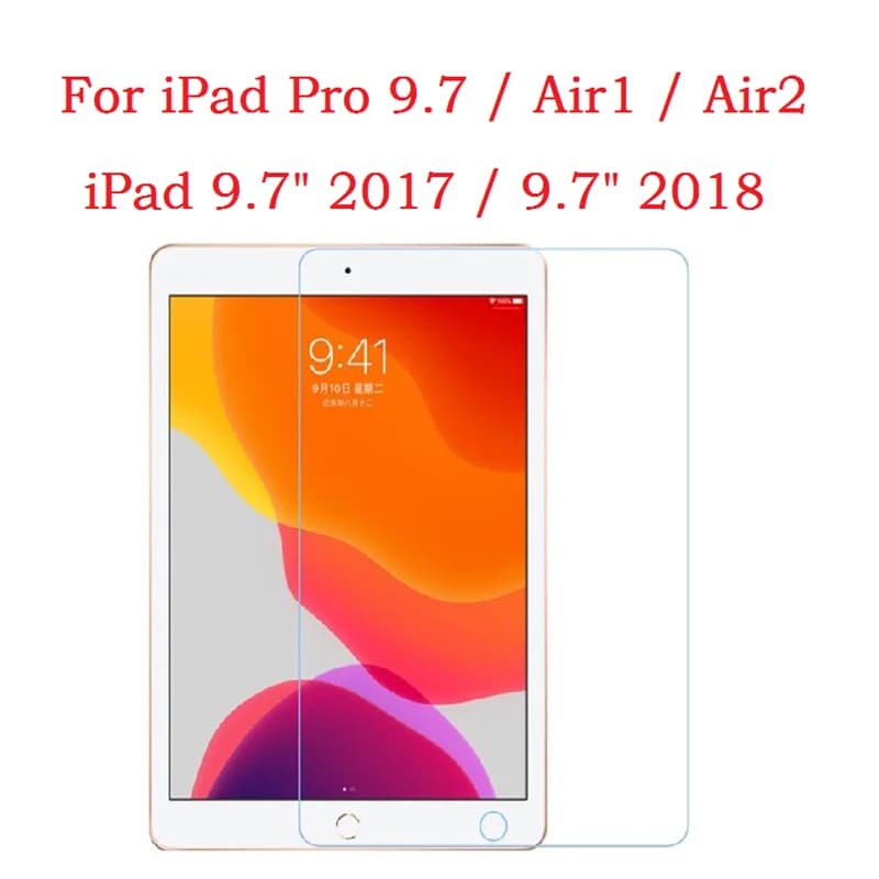 Pour iPad Pro 9.7 Air1 Air2 Trempé Protecteur D'écran En Verre Pour 9.7 2017 2018 5th 6th Tablette Sans Bulle HD Film Protecteur Transparent