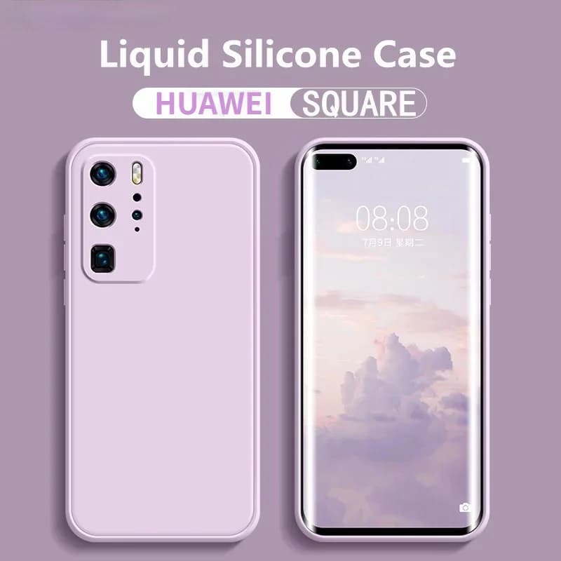 Coque de téléphone portable en silicone liquide mince, étui de protection souple pour appareil photo de luxe, pour Huawei P10 P20 P30 P40 Pro Plus Lite 4G 5G P40Pro
