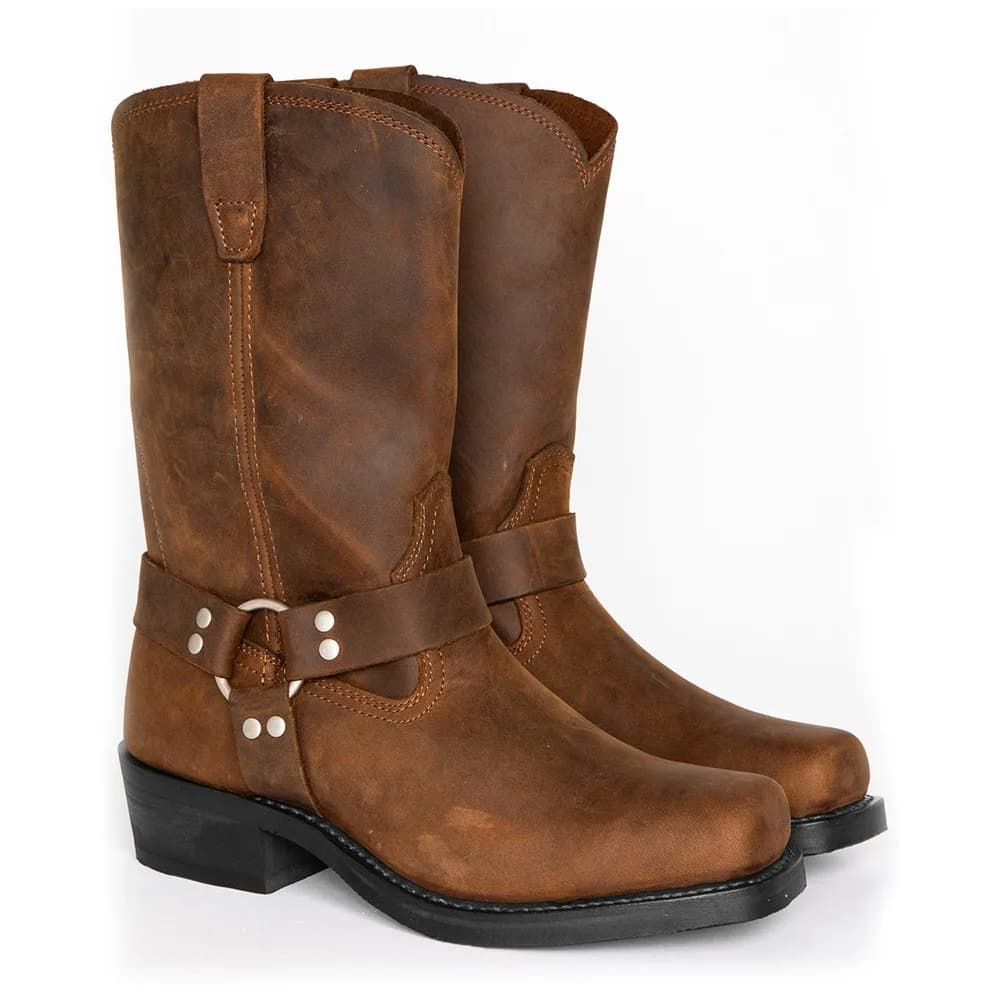 Bottes en cuir mi-mollet pour hommes, chaussures rétro, Brithsh, Zapatos De zones bre, automne, hiver