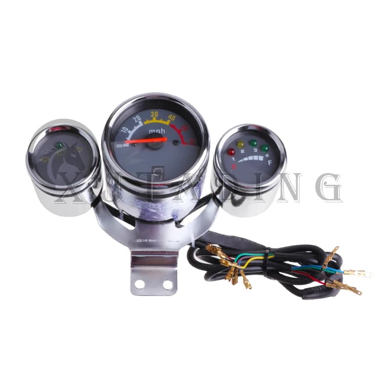 Ensemble de Compteur de Vitesse pour Moto, 3 Instruments, Engrenage Sunshine Turn pour Scooter Électrique RL Go kart Bumosquito, Façades D343, Pièces de Vélo