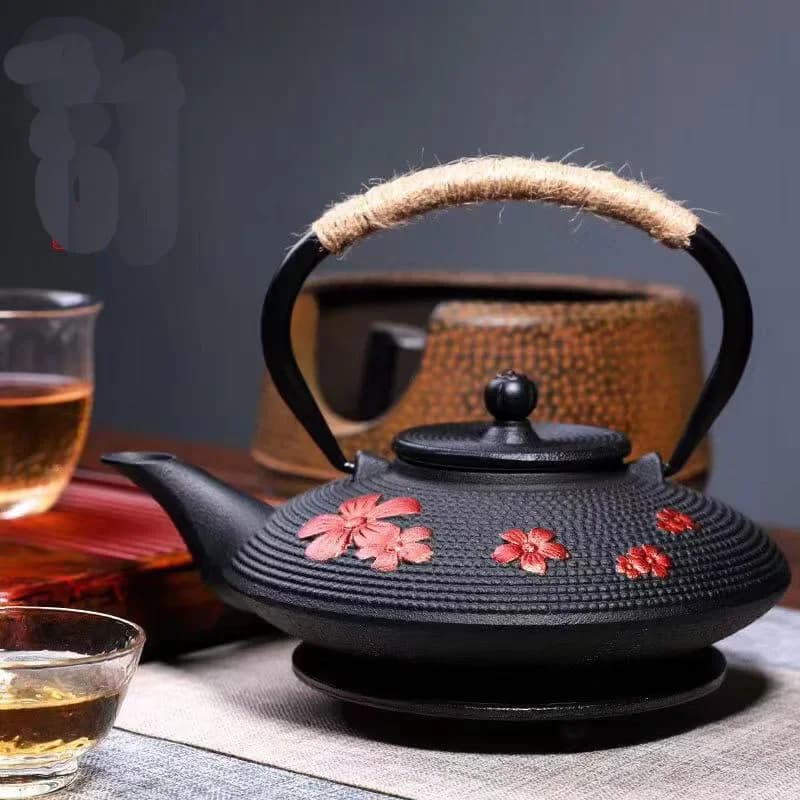 Pot en fer fait à la main de 700ml, théière classique en fonte pour la maison, pour la conservation de la santé