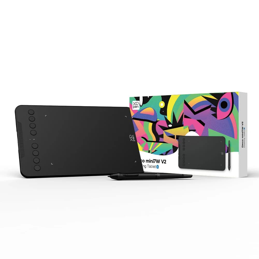 Tablette graphique XPPen Deco Mini7W V2, nouvelle tablette de dessin sans fil Bluetooth, 16K niveaux, 7x4 pouces, 8 touches pour Windows, Mac, Android
