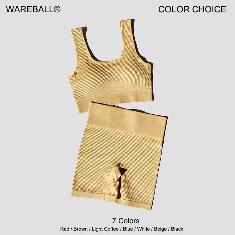 Ensemble de Yoga pour femmes, 2 pièces, soutien-gorge Sexy sans couture, short de Sport, vêtements d'entraînement, de course, combinaison de Sport athlétique