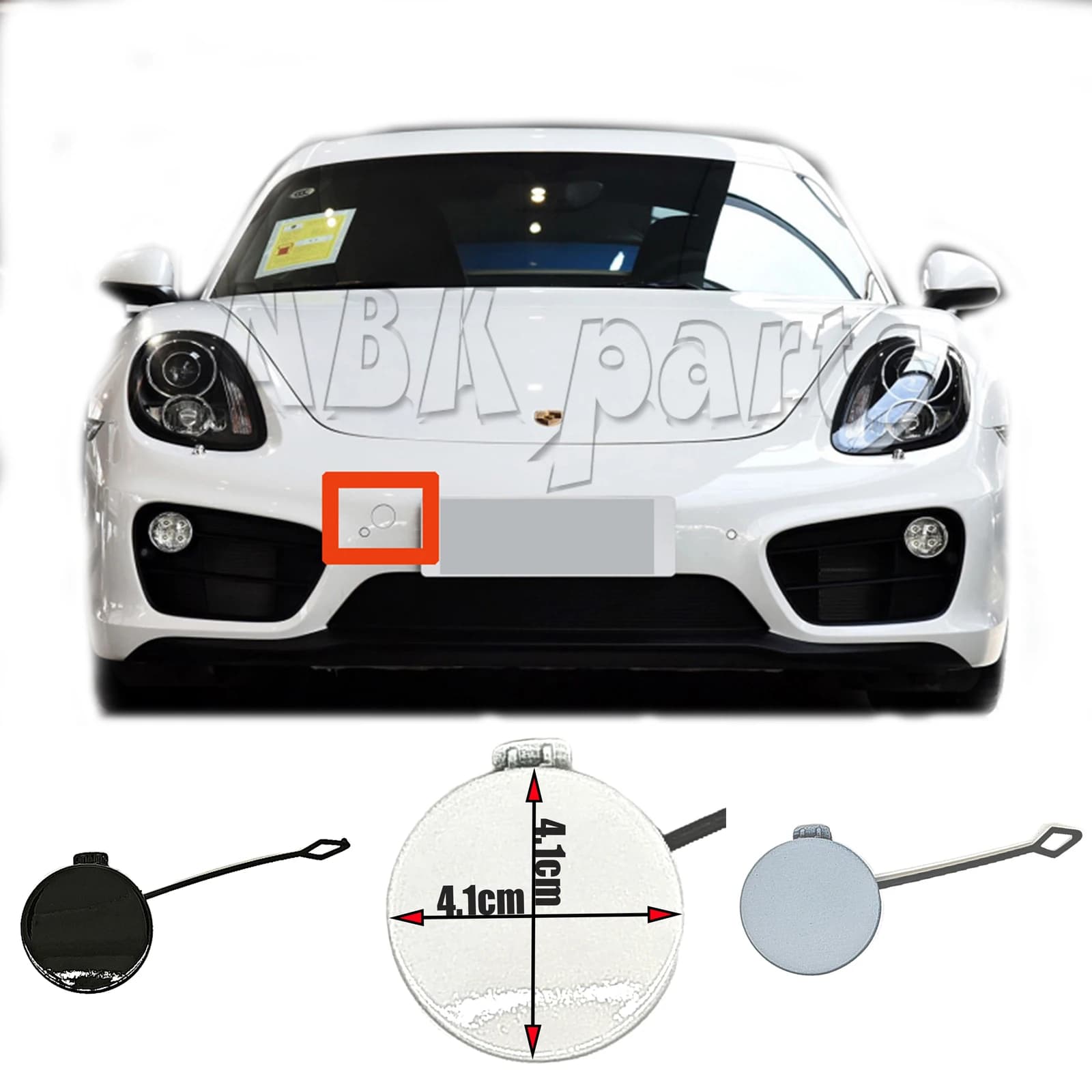 Couvercle de remorquage avant pour Porsche Cayman, pare-chocs, crochet, capuchon à œil, 14-16, 981, 2.7L, GTS, 3.4, GT4, 3.8L, 98150570301