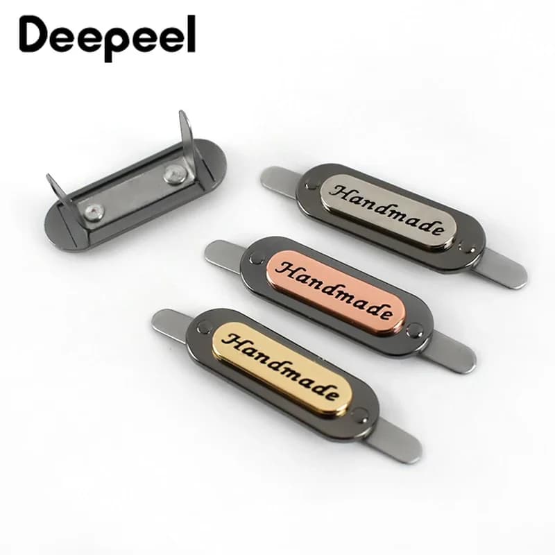 Deepeel-Boucles décoratives artisanales faites à la main pour sac à main, étiquette attro en métal, accessoires de couture, matériel de bricolage, 35x12mm, 10 pièces, 30 pièces, 50 pièces