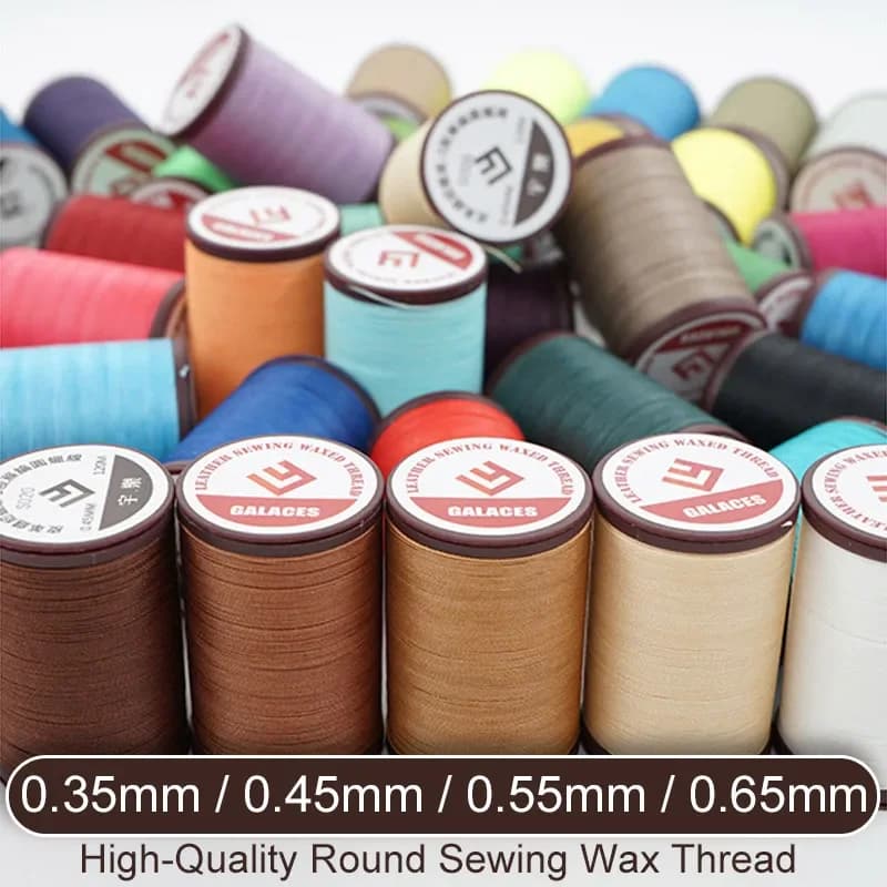 Fil de cire à coudre rond de haute qualité pour Bracelets artisanaux en cuir, tissage frittable, broderie manuelle, fil résistant en Polyester
