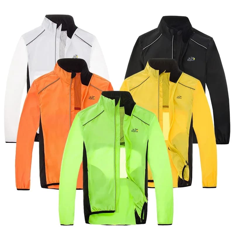 Veste de pluie pour VTT respirante, réfléchissante, imperméable, protection solaire, vêtements de sport de plein air, veste de pluie pour moto