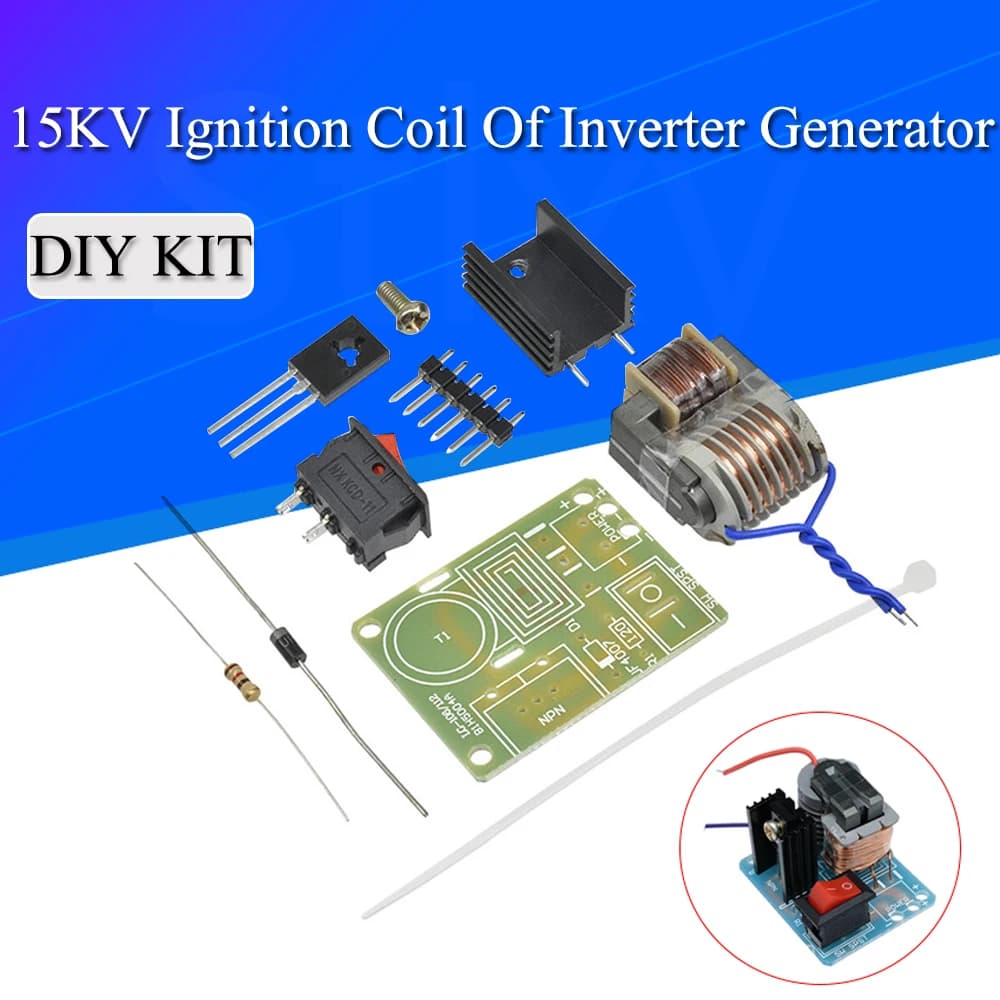 Générateur d'allumage d'arc à haute fréquence cc 15KV, onduleur Boost Up 18650, Kit de bricolage, Suite de transformateur U Core 3.7V