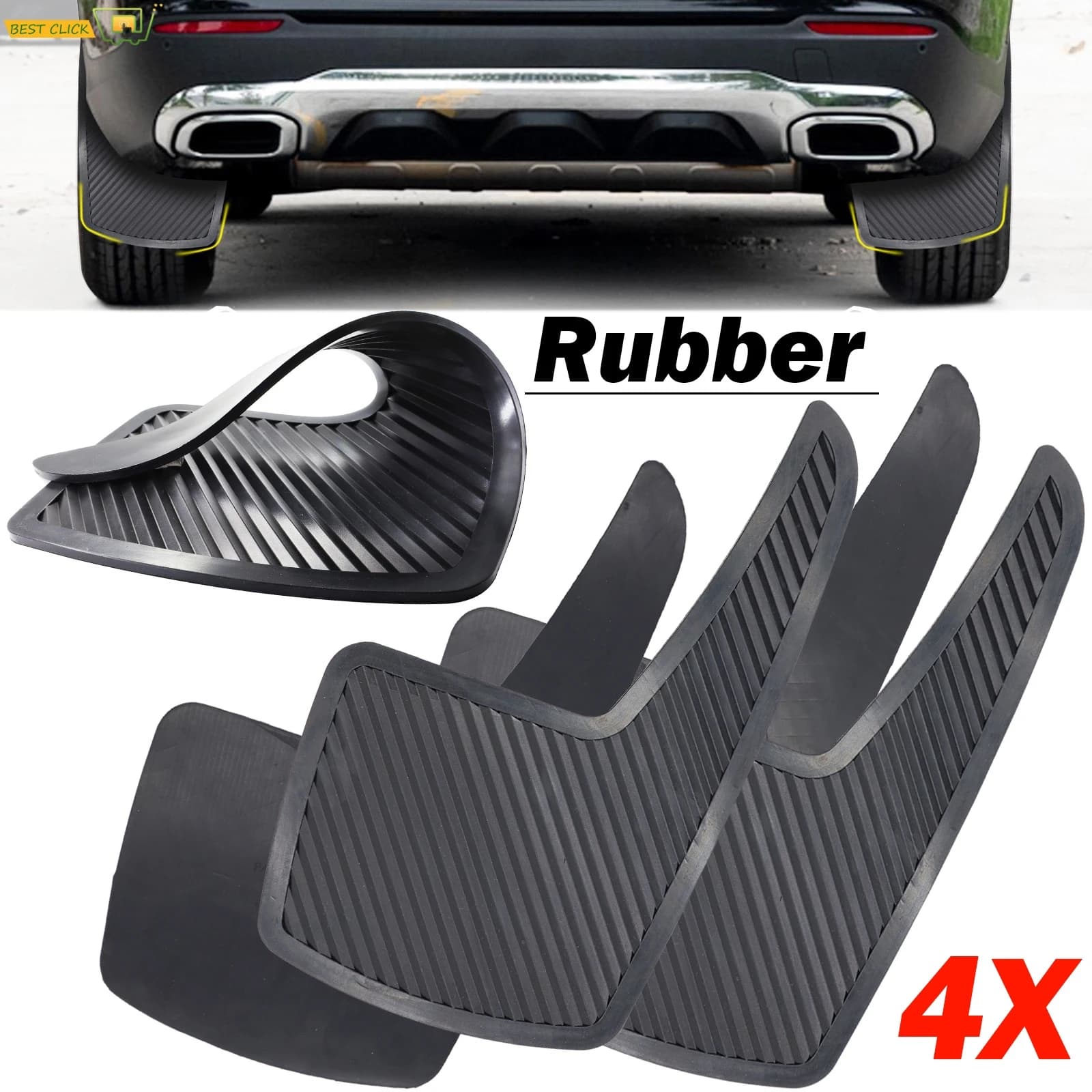 Garde-boue universel en caoutchouc, 4x, pour Peugeot FIAT Citroen AUDI KIA Buick Renault Ford Mazda 2 3 4 5