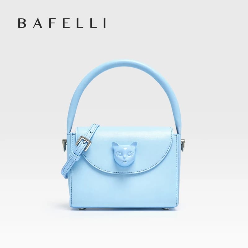 Sac à main en cuir de luxe pour femme BAFELLI, nouveau modèle 2026, petit sac à bandoulière de marque de mode, style créateur, motif chat