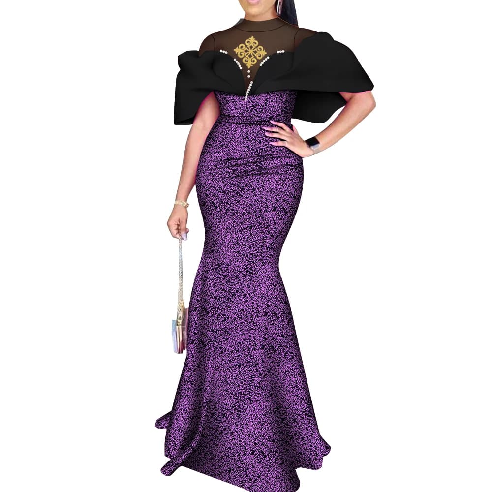 Robe africaine longue pour femme, tenue de soirée élégante, mode africaine, imprimé, grande taille, WY658
