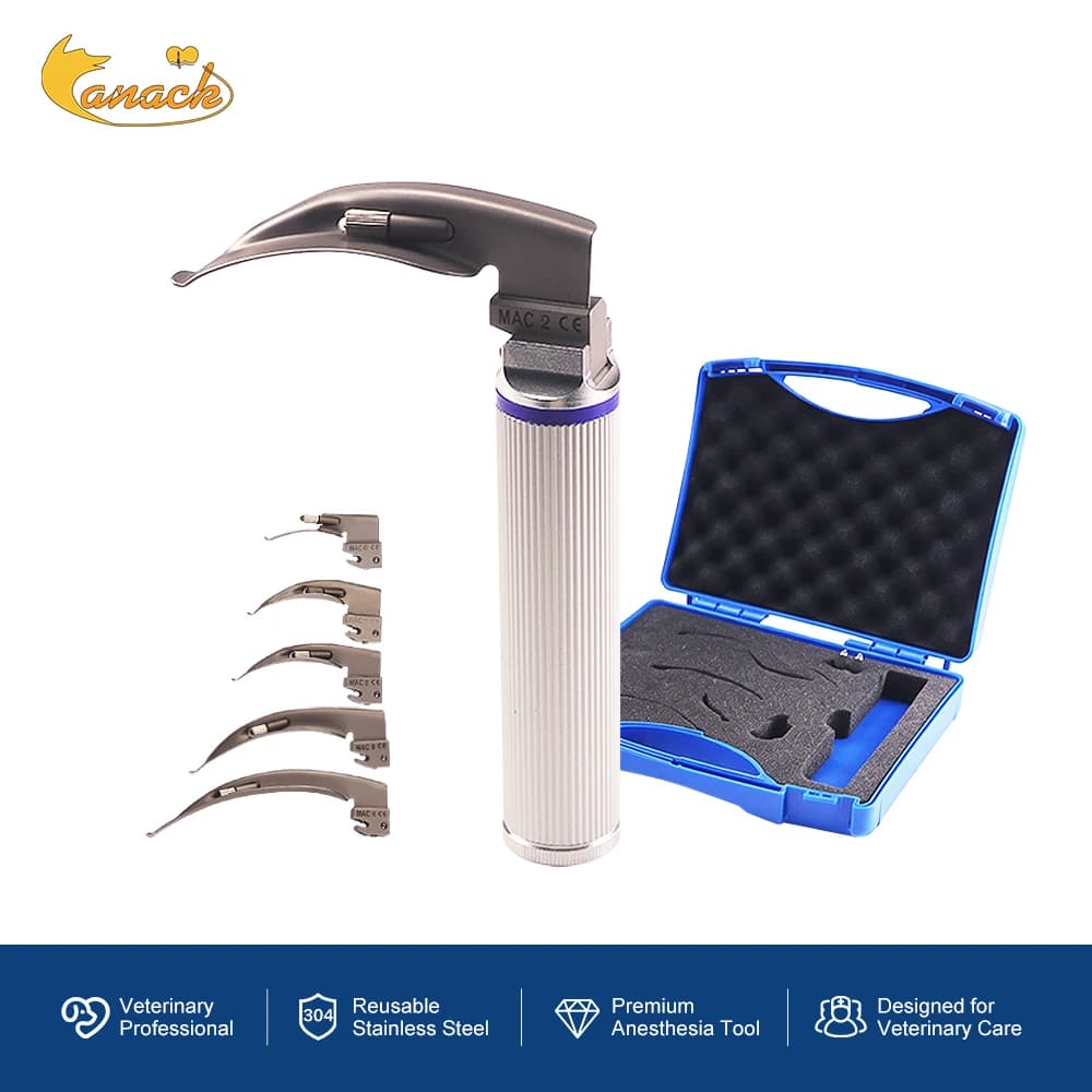 Laryngoscope d'anesthésie vétérinaire avec lumière LED pour animal de compagnie chat chien Animal hôpital équipement vétérinaire outil de détection de portée vétérinaire