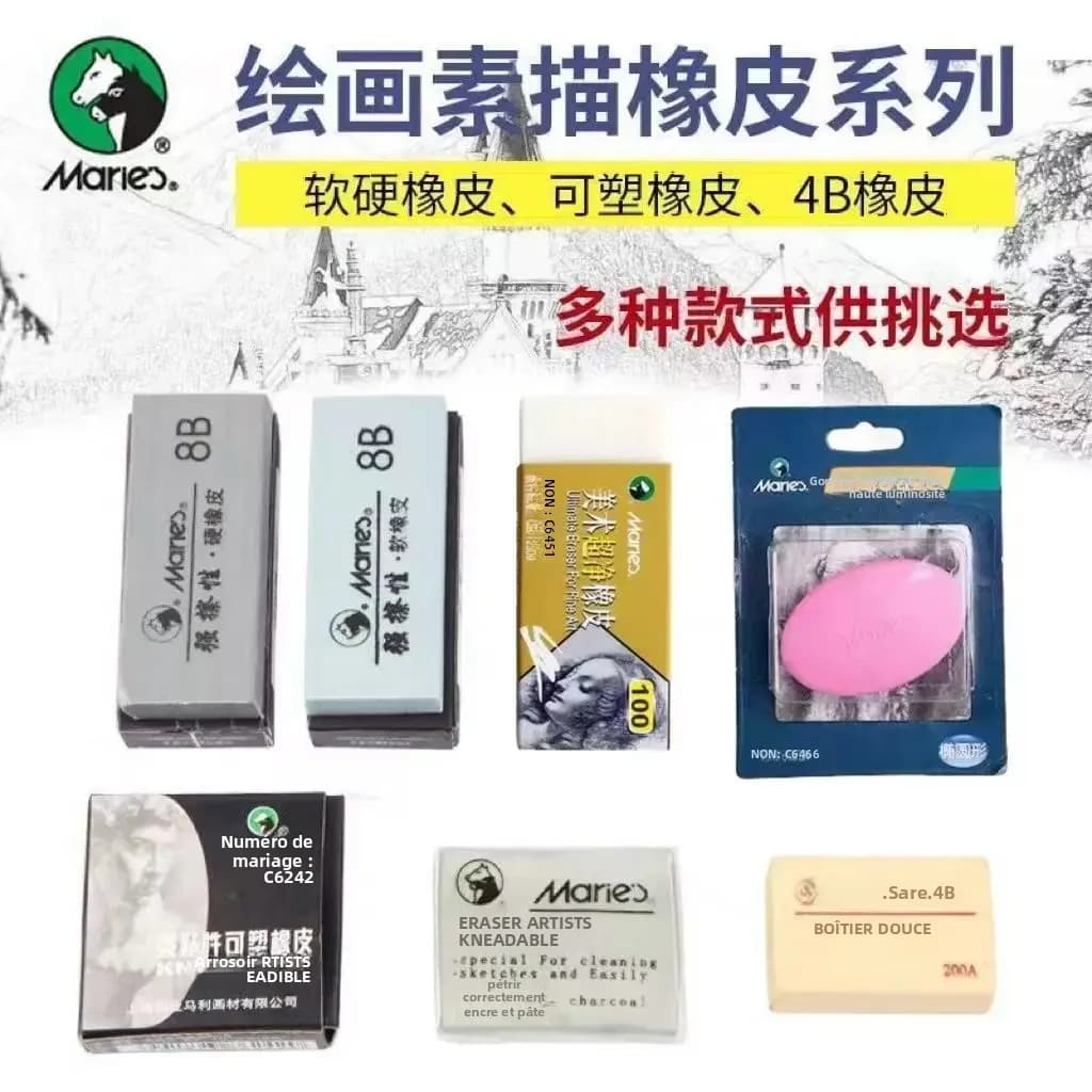 Maries peinture plasticité caoutchouc gomme souple essuyer mettre en évidence caoutchouc pétré pour Art dessin conception croquis pâte à modeler papeterie
