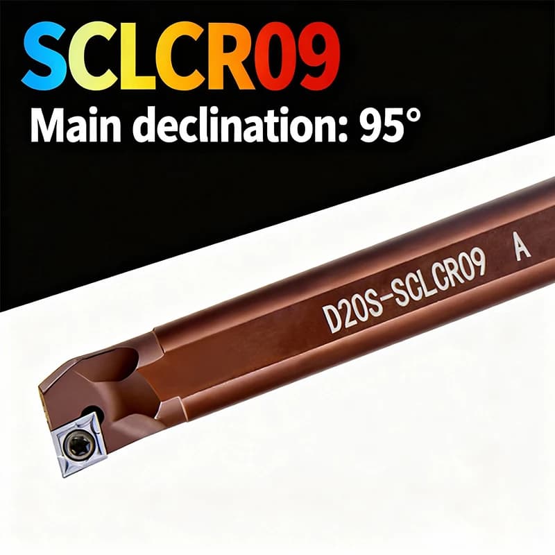 Porte-outil de tournage interne en acier à ressort SCLCR D16S-SCLCR09 D20T-SCLCR09 D32U-SCLCR09 avec plaquettes en carbure CCMT09 pour tour