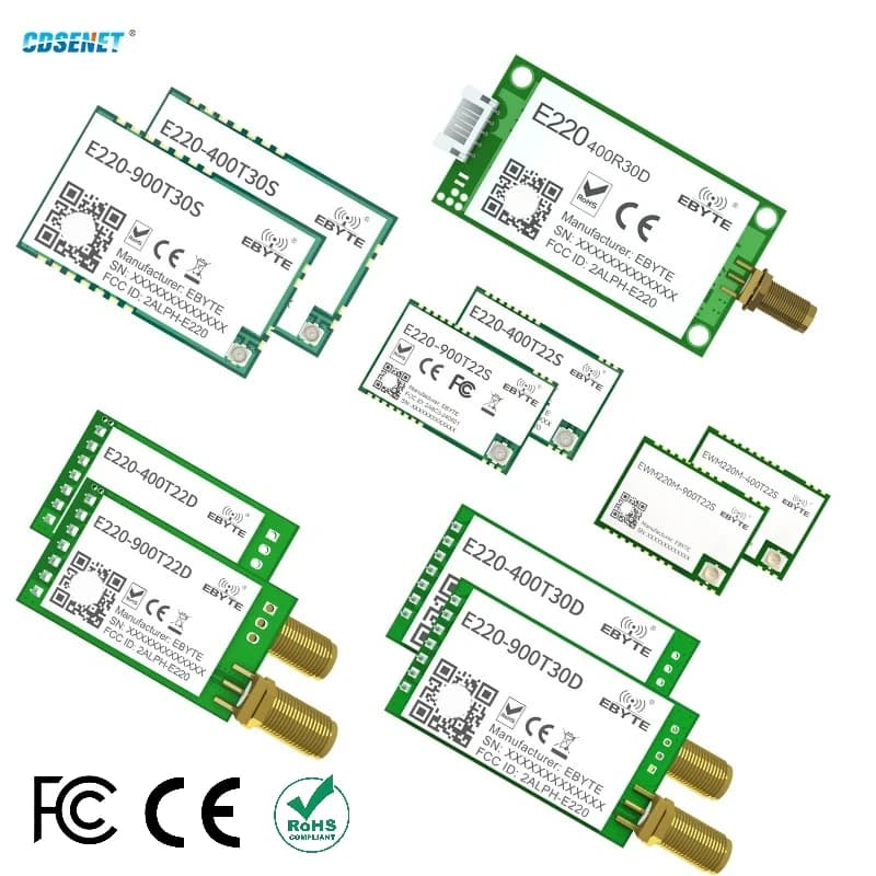 LLCC68 433/470/868/915MHz Module sans fil LoRa 20-30dBm 5-10km RSSI CDSENET E220-T clé de Communication réveil-air chien de garde