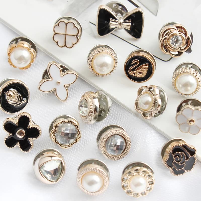 10 pièces couture gratuite perle strass bouton broche prévenir l'exposition accidentale boutons broches broches Badge boutons de manchette bouton de chemise