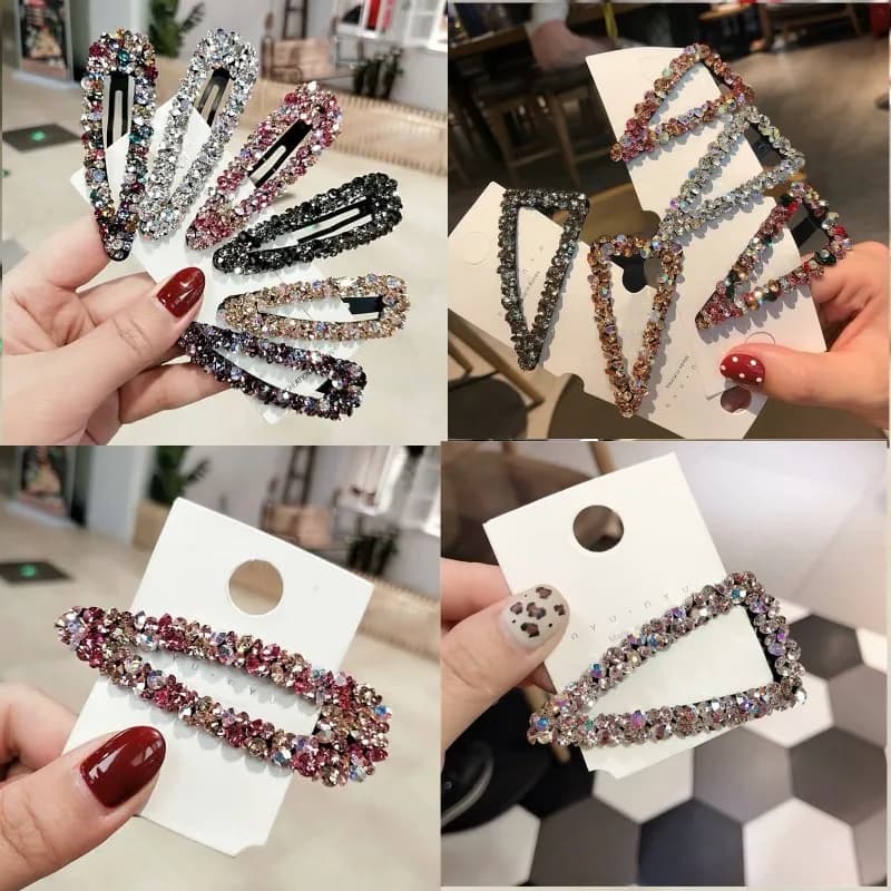 Pinces à cheveux en biscuits brillant pour femmes et filles, épingle à cheveux en cristal, coiffure, barrettes de mode, couleur élégante, accessoires pour cheveux, cadeau, BB, nouveau