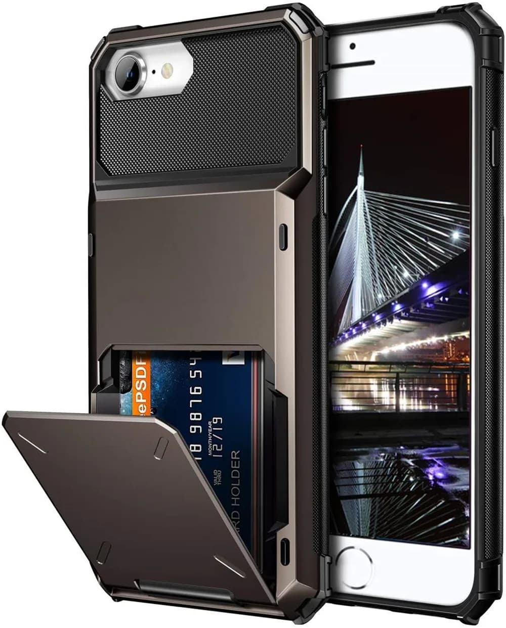 Étui portefeuille pour iPhone SE 2020, SE2, avec porte-cartes de crédit et emplacement pour carte d'identité, compatible avec iPhone SE 2 2020 4.7 pouces A2275 A2296 A2298 Coque