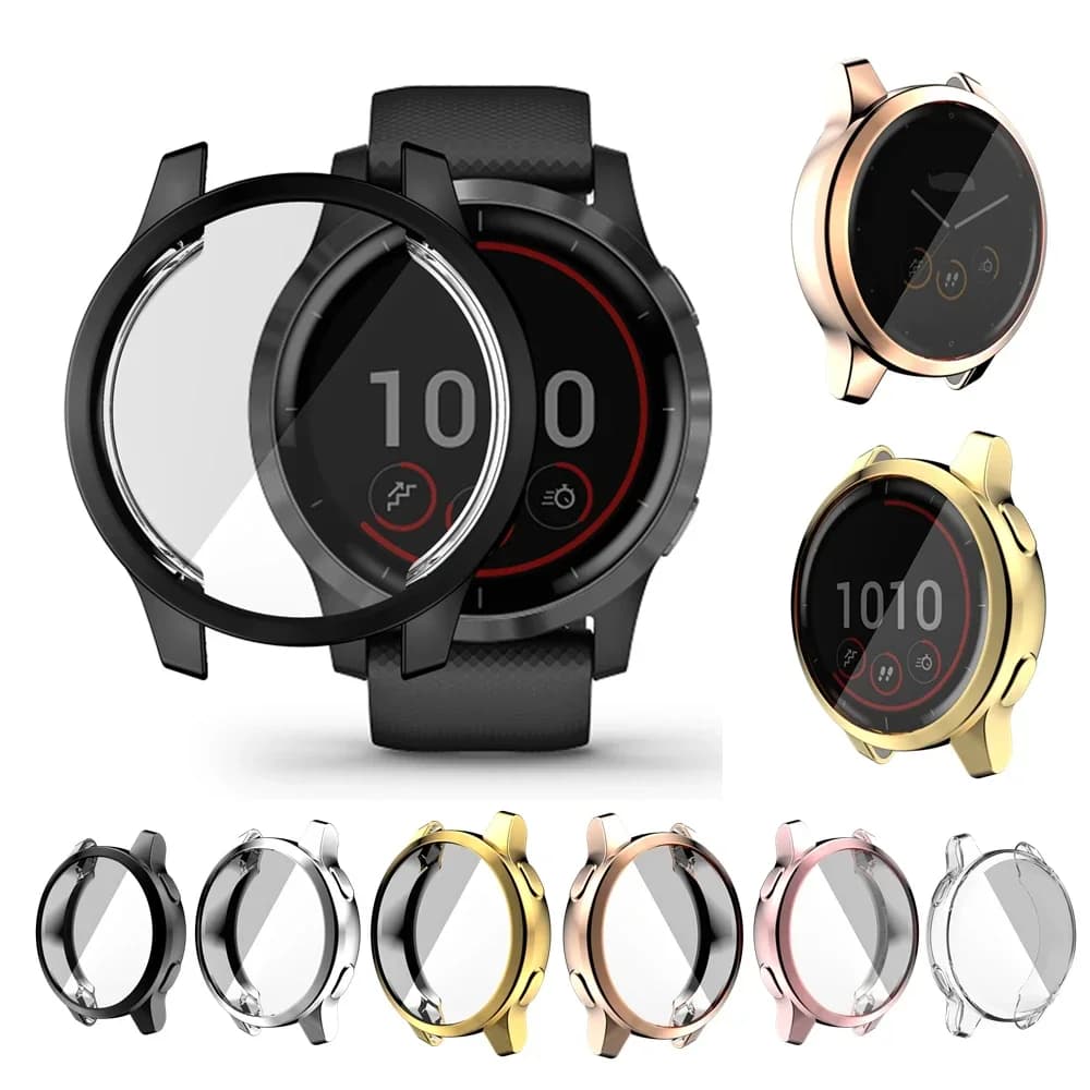 Étui de protection plaqué pour Garmin Venu 2/2S/3/3S/2 Plus, coque souple en TPU, protecteur d'écran pour bracelet Garmin Vivoactive 4/4S