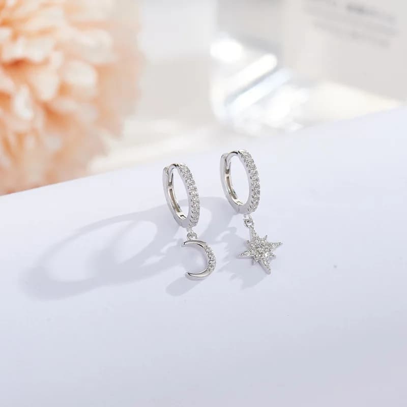 REETI – boucles d'oreilles en argent Sterling 925, zircon, étoile, lune, goutte d'eau, cadeau pour femmes, bijoux à la mode