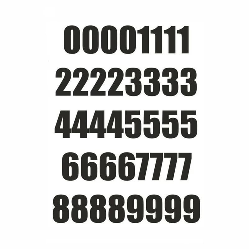Autocollant en feuille de numéro en vinyle, décalcomanie, voiture, vélo, porte, poubelle de roue, course, 40x25mm, 40 pièces