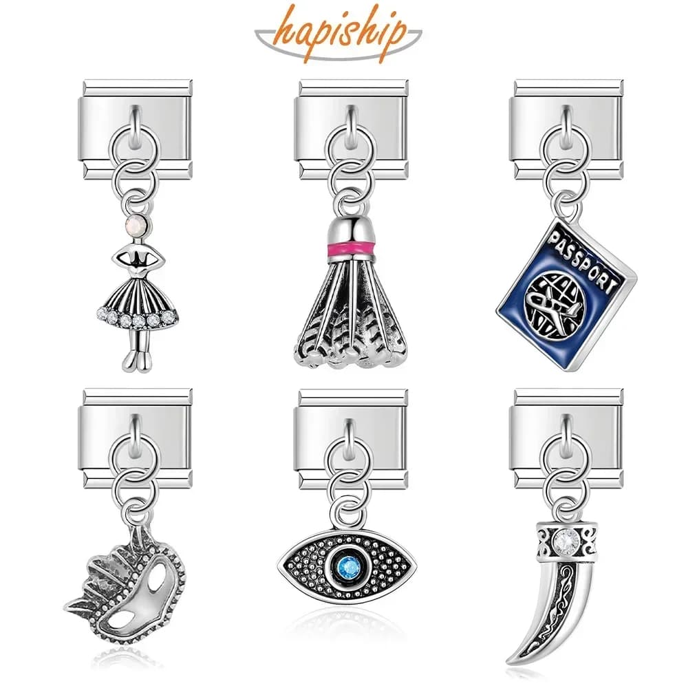 Hapiship nouveau Original Daisy mode fille masque oeil passeport charme liens ajustement 9mm Bracelet en acier inoxydable fabrication de bijoux DJTop80