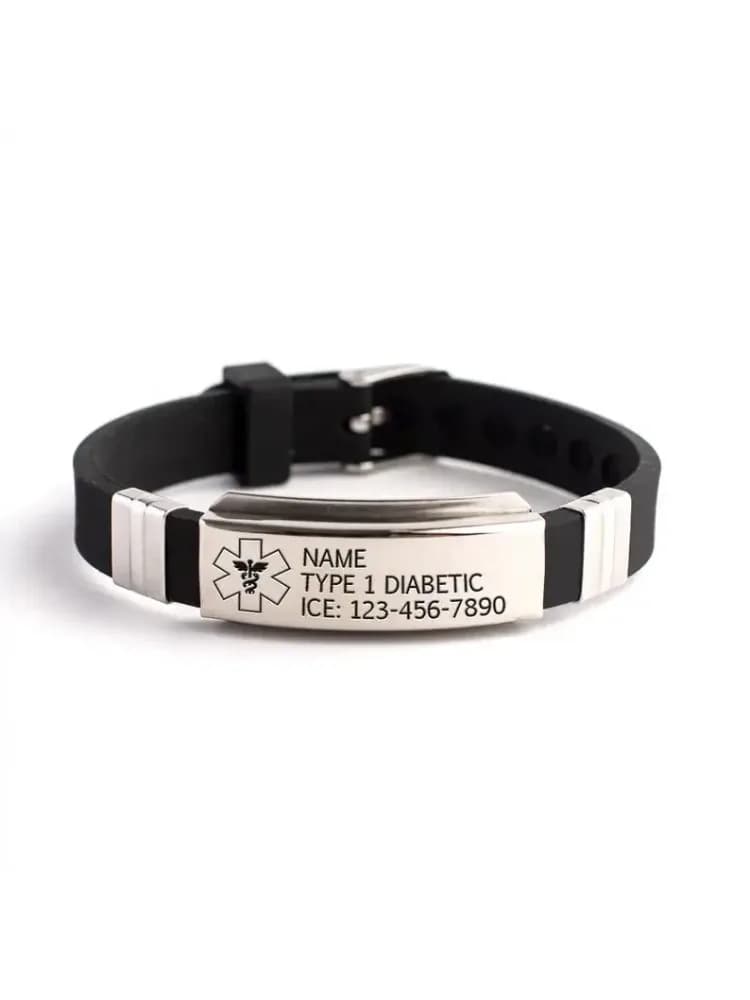 Bracelet médical personnalisé SACID pour hommes, femmes et enfants, bracelets d'allergie aux diabétiques d'urgence, bijoux ICE SOS