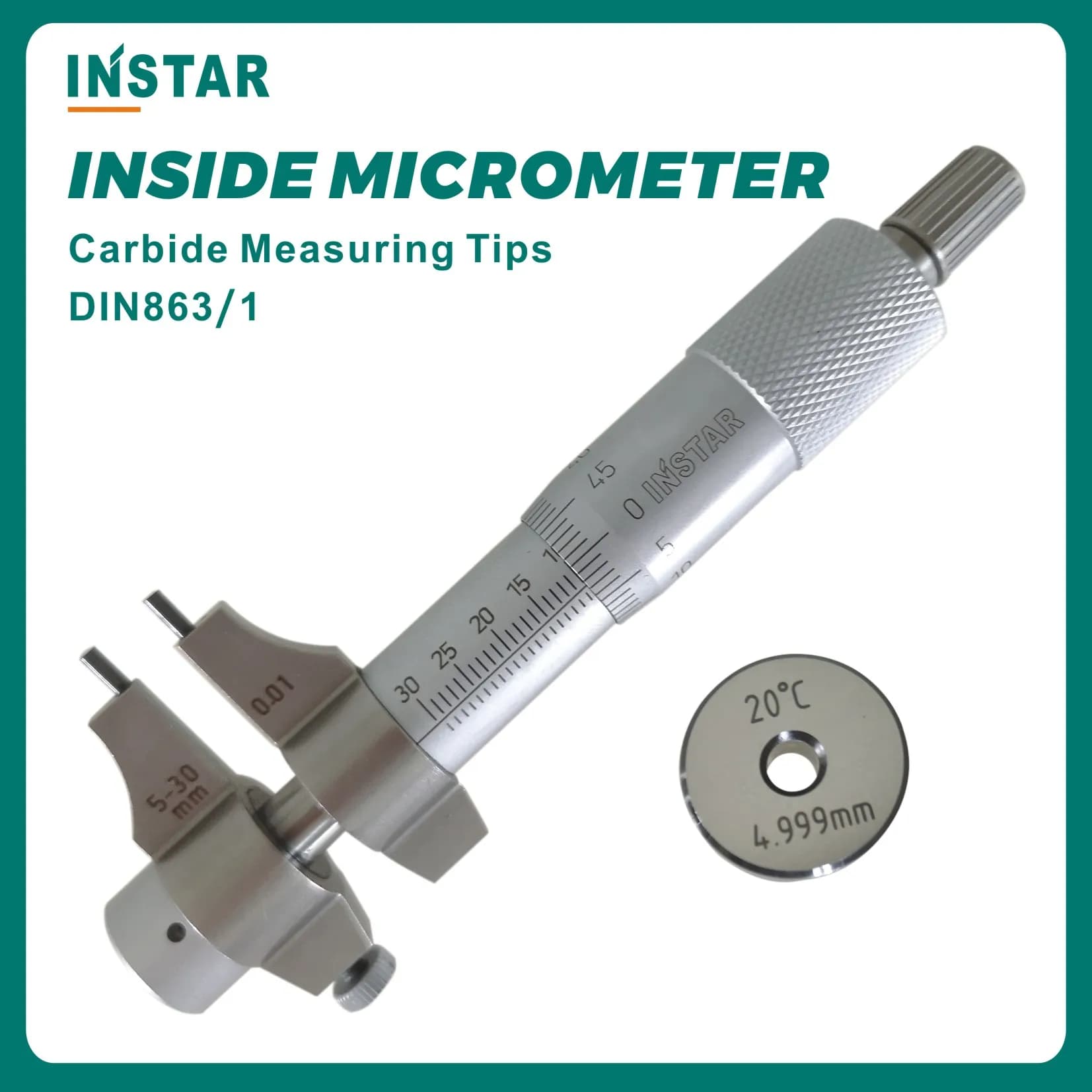 Micromètre intérieur INSTAR 5-30mm 25-50mm micromètre interne de qualité industrielle 50-75mm 75-10mm 0.01mm 100-125mm 125-150mm DIN863