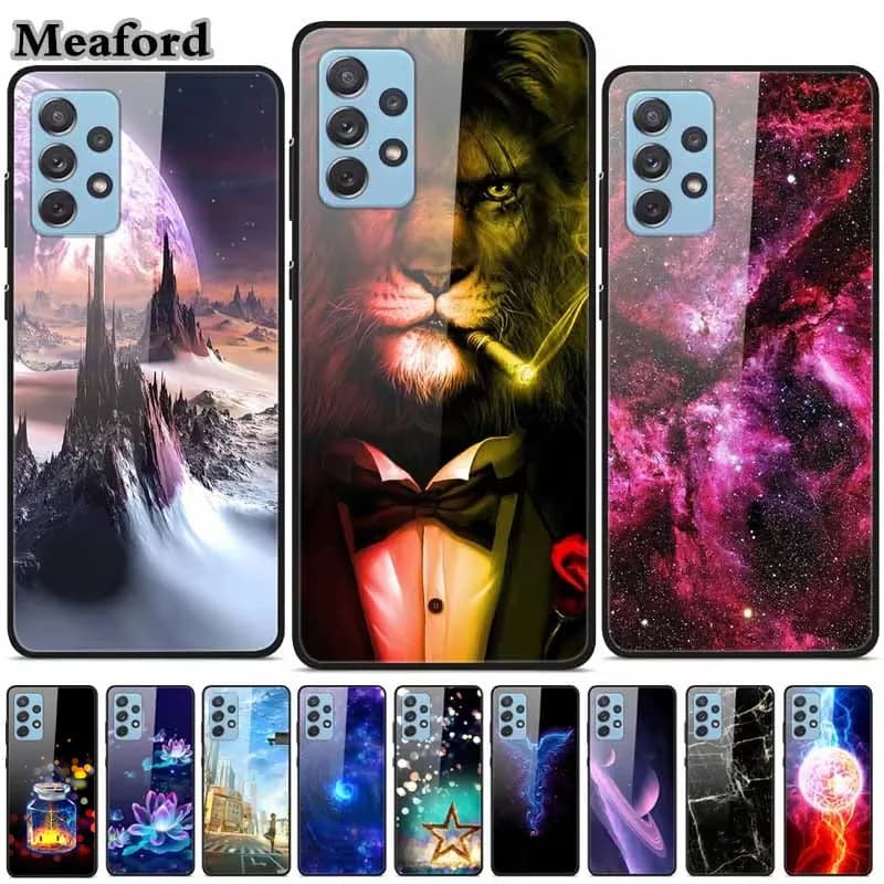Coque rigide en verre trempé pour Samsung Galaxy, compatible modèles A52, A72, A72, A52, A72, 2021