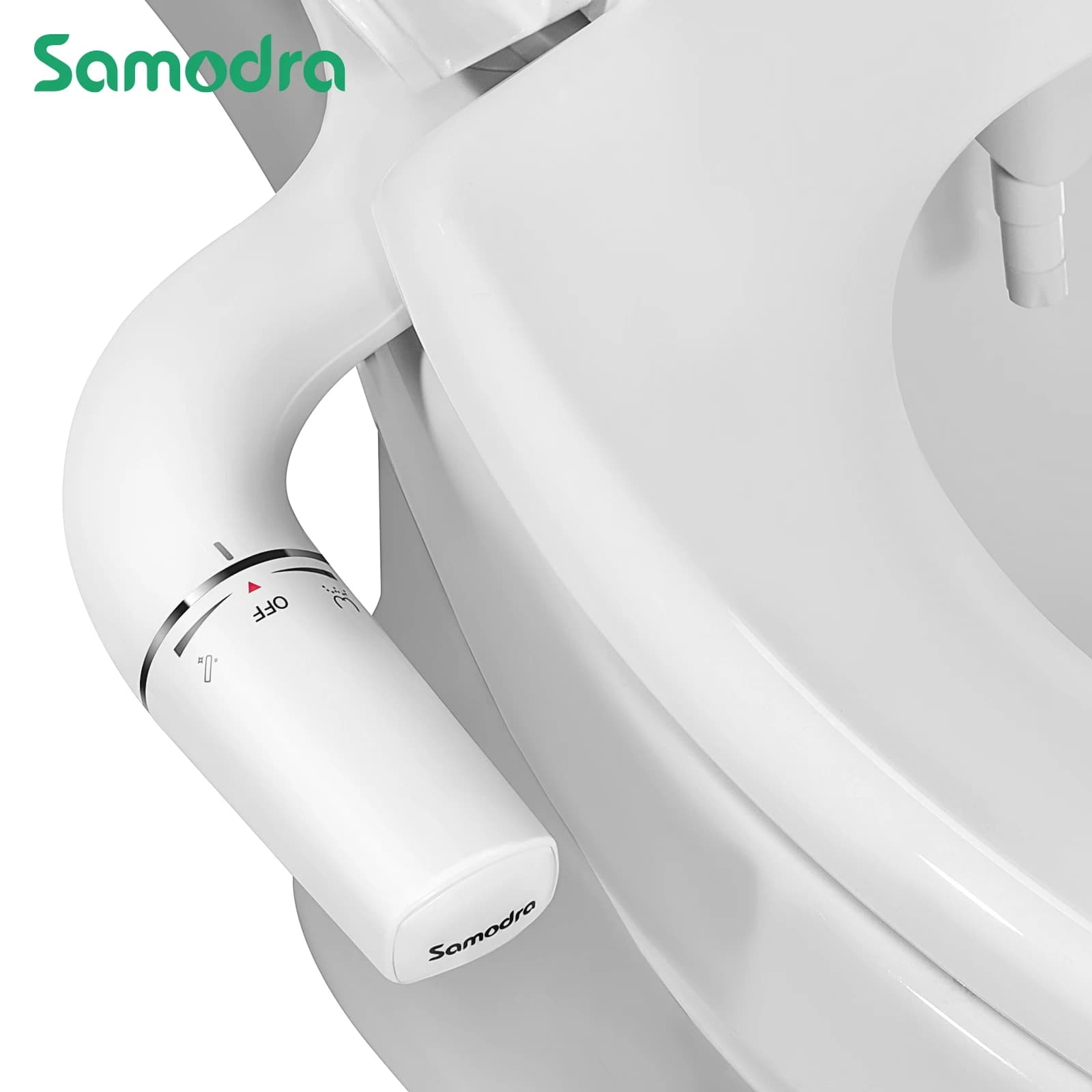 Bidet SAMODRA Ultra-Mince, Bidet Minimaliste pour Toilette Sans Electricité (Lavage Avant et Arrière), Pression d'Eau Réglable, Attache de Siège de Toilette à Eau Fraîche, Facile à Installer.