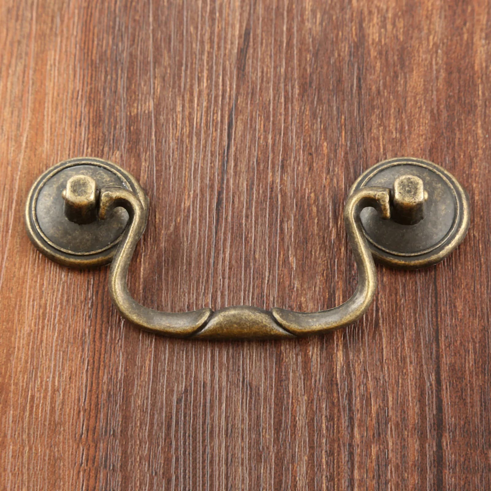 Poignée en bronze antique avec vis, bouton en alliage côtelé vintage, armoire et armoire, porte et meubles, vieux chinois simple, 114x34mm, 1 jeu