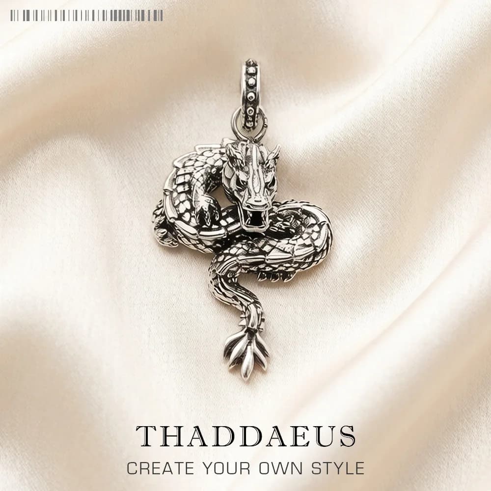 Pendentif Dragon flambant neuf, bijoux Punk à la mode, accessoires européens en argent Sterling 925, cadeau pour femmes et hommes rebelle